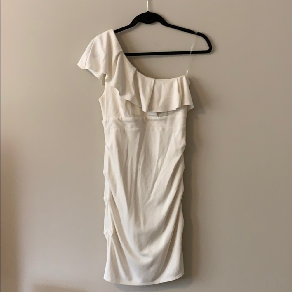 White one shoulder party dress